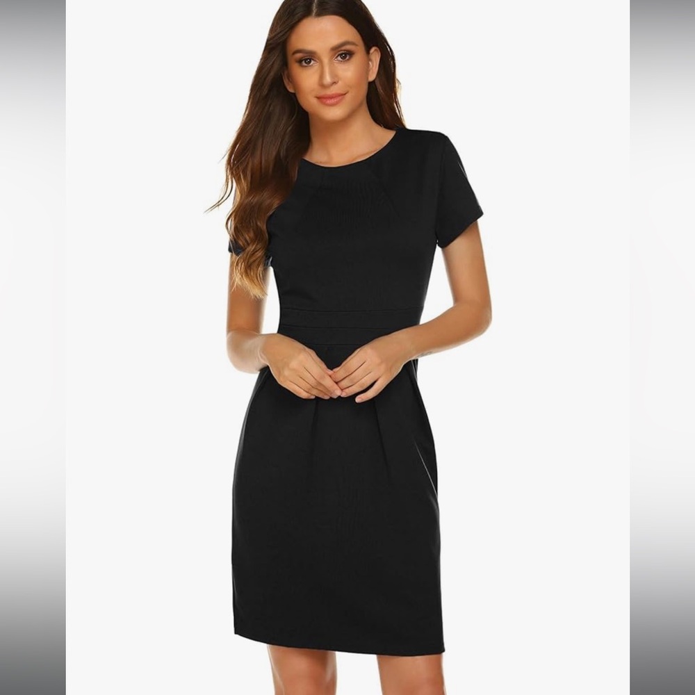 ACEVOG Bodycon Pencil Dress Black XL Black